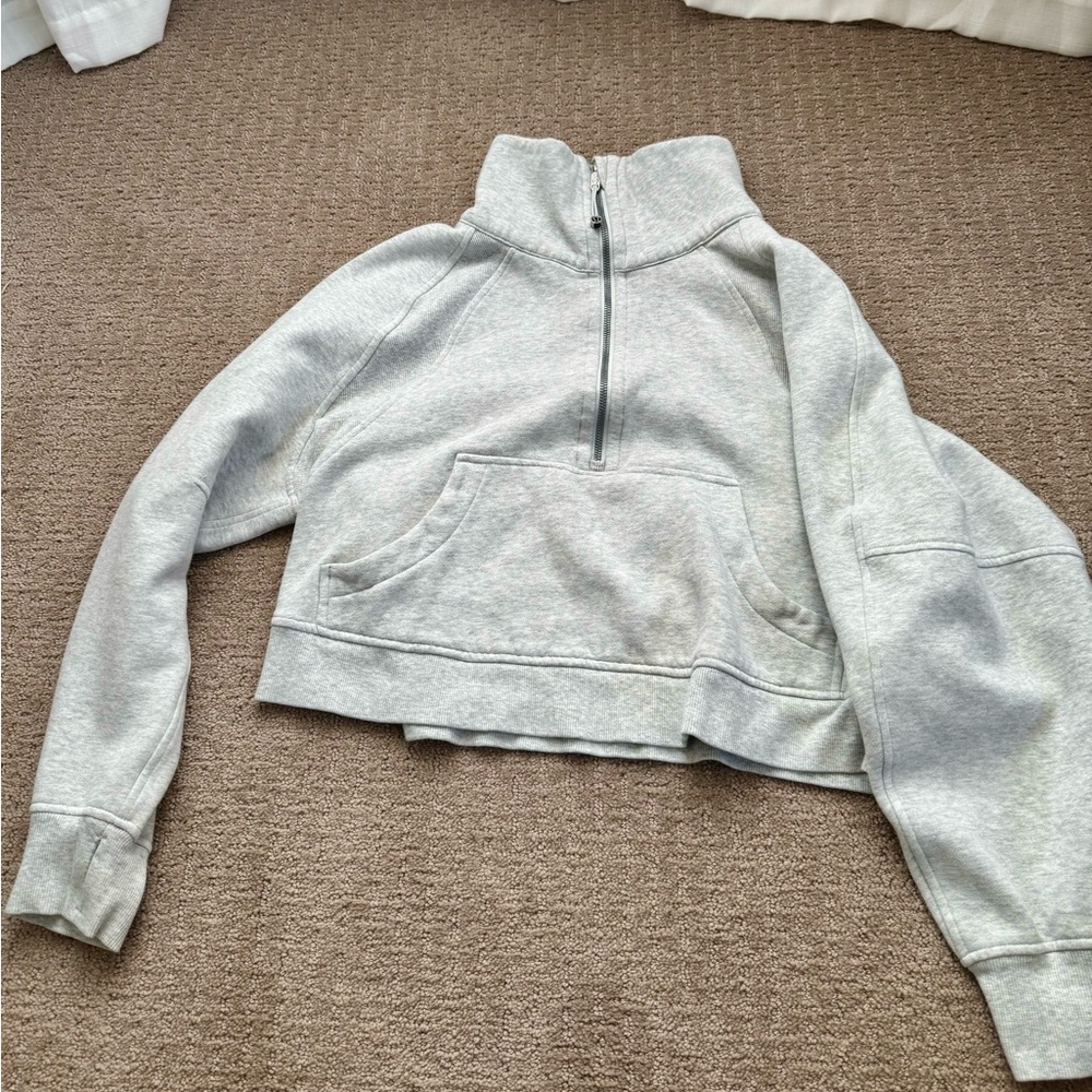 Lululemon Oversized Scuba Funnel Neck Half Zip - Heather Grey M/L
